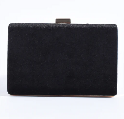 Marjorie Plait Velvet Structured Clutch (AVD1748)
