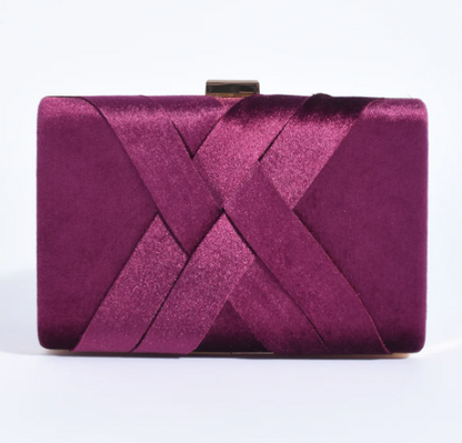 Marjorie Plait Velvet Structured Clutch (AVD1748)