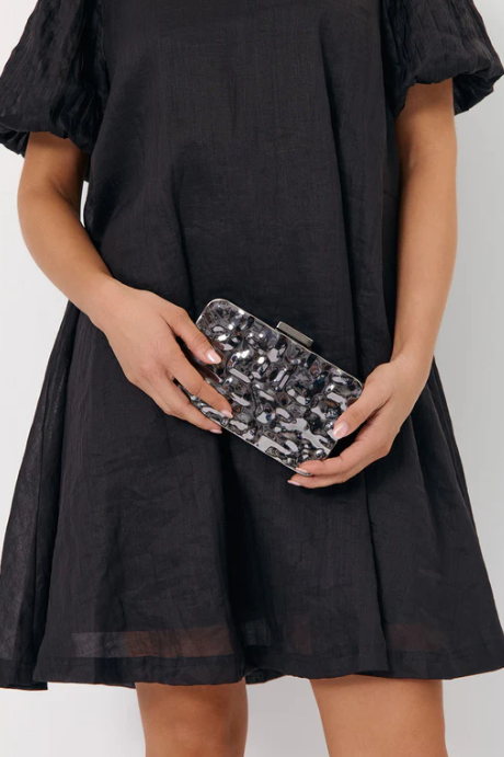 Heidi Textured Metal Structured Clutch (AVD1756)