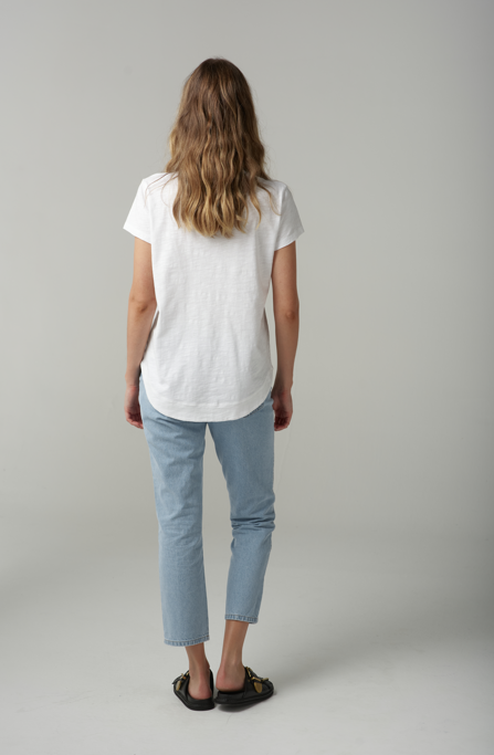 Cotton Shaped Hem Tee (C13002-S25)
