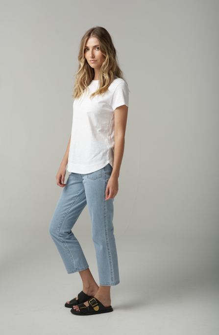 Cotton Shaped Hem Tee (C13002-S25)