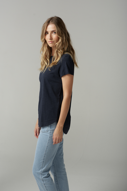 Cotton Shaped Hem Tee (C13002-S25)