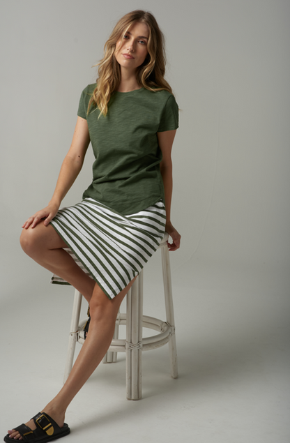 Cotton Shaped Hem Tee (C13002-S25)