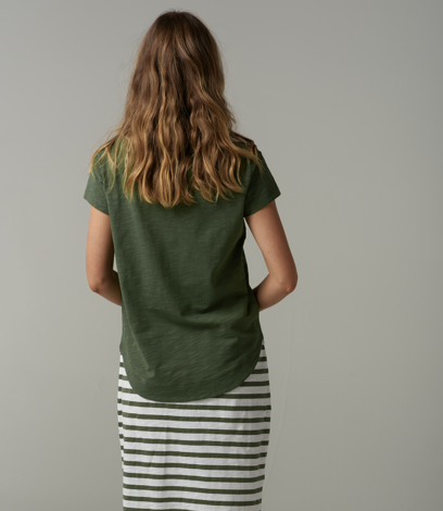 Cotton Shaped Hem Tee (C13002-S25)