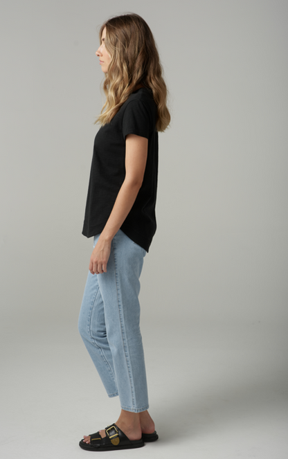 Cotton Shaped Hem Tee (C13002-S25)