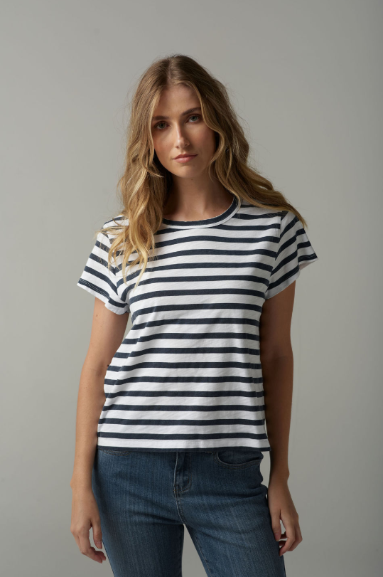 Basic Crew Neck Stripe Tee (C1378-26-S25)