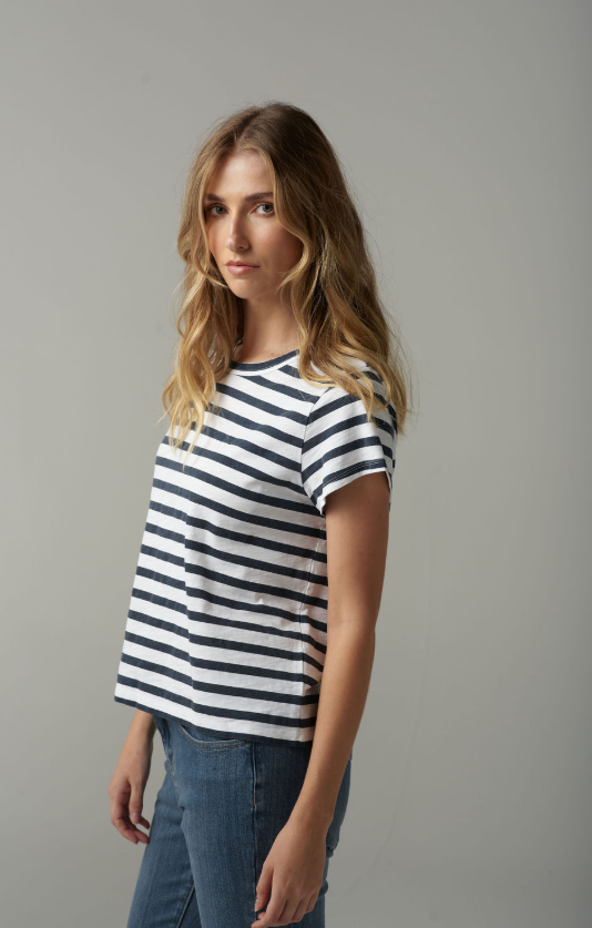 Basic Crew Neck Stripe Tee (C1378-26-S25)
