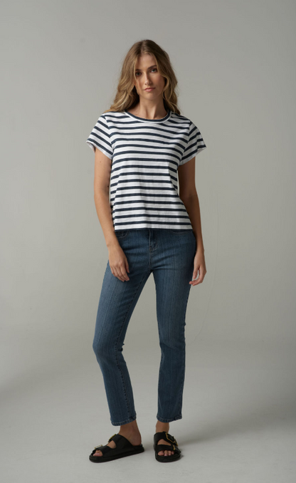 Basic Crew Neck Stripe Tee (C1378-26-S25)