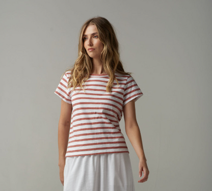 Basic Crew Neck Stripe Tee (C1378-26-S25)