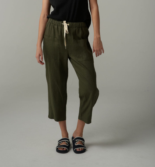 Linen Cropped Pocket Pant (C1526-176-S26)