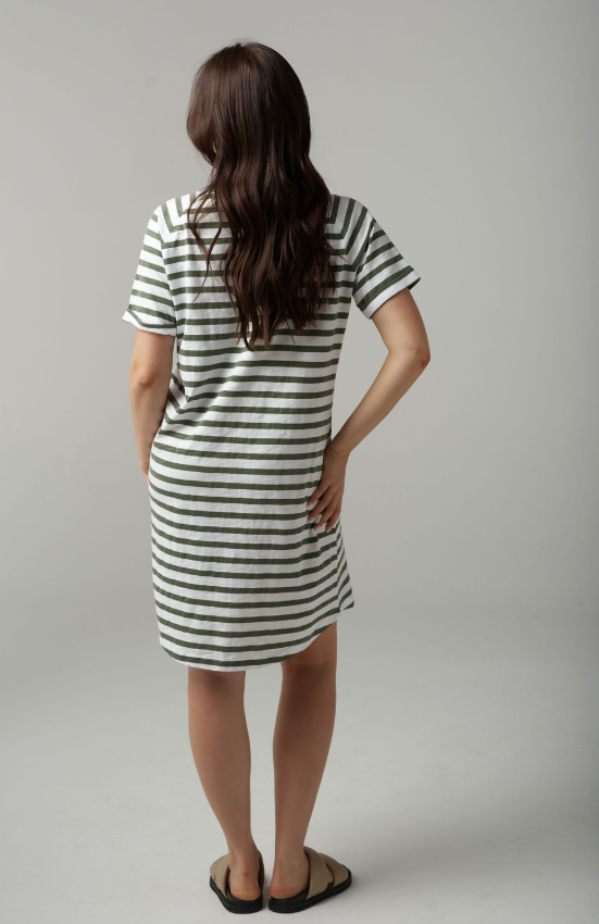 The Stripe Cotton Tee Shirt Dress (C1625-26-S25)