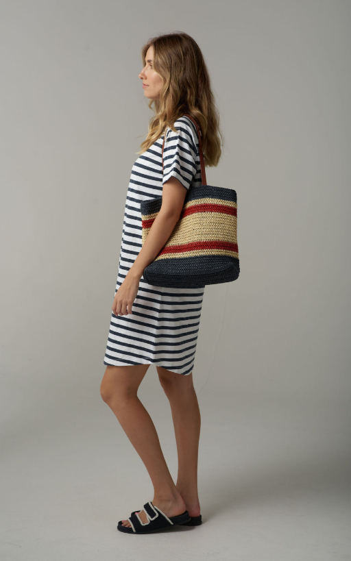 The Stripe Cotton Tee Shirt Dress (C1625-26-S25)