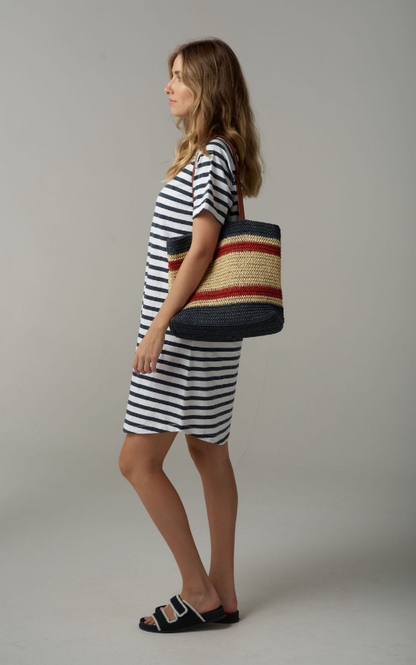 The Stripe Cotton Tee Shirt Dress (C1625-26-S25)