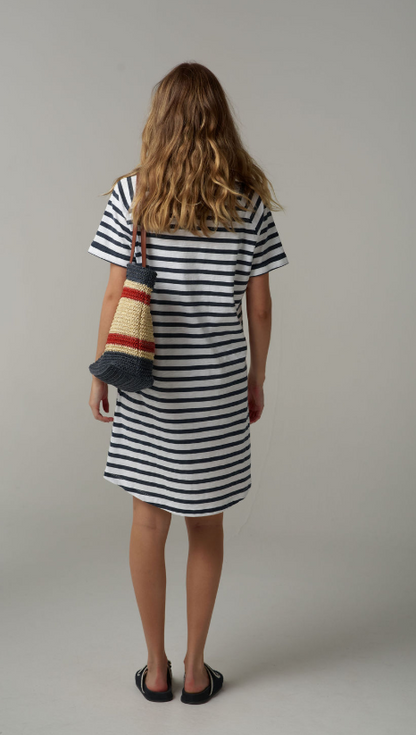 The Stripe Cotton Tee Shirt Dress (C1625-26-S25)