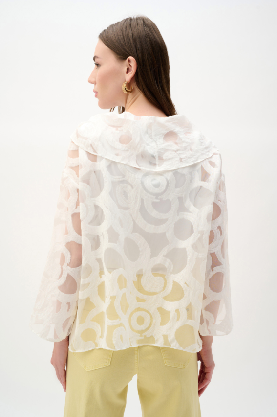 Burnout Woven Boxy Top With Cowl Neck (262020)