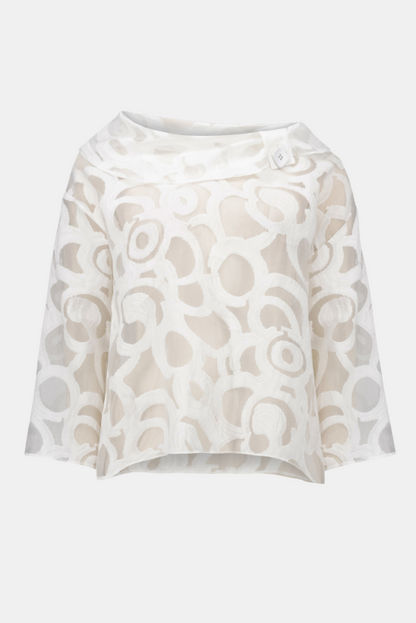 Burnout Woven Boxy Top With Cowl Neck (262020)