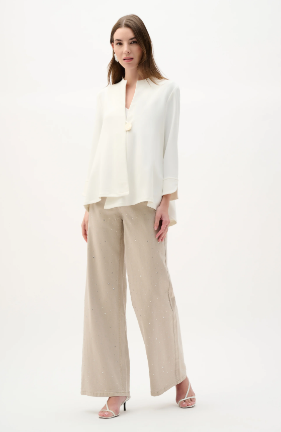 Woven Twill Swing Jacket With Statement Button (262063)