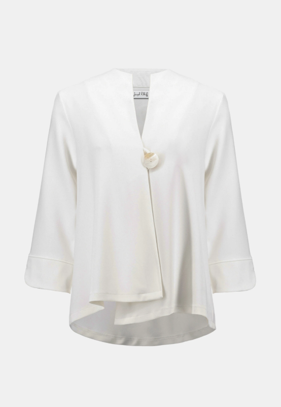 Woven Twill Swing Jacket With Statement Button (262063)