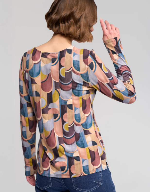 Long Sleeve Round Neck Printed Top (4310)