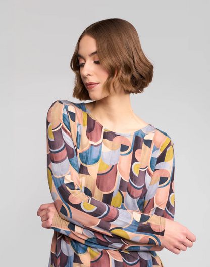Long Sleeve Round Neck Printed Top (4310)