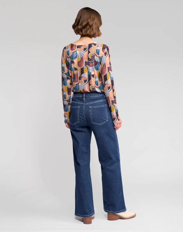 Long Sleeve Round Neck Printed Top (4310)