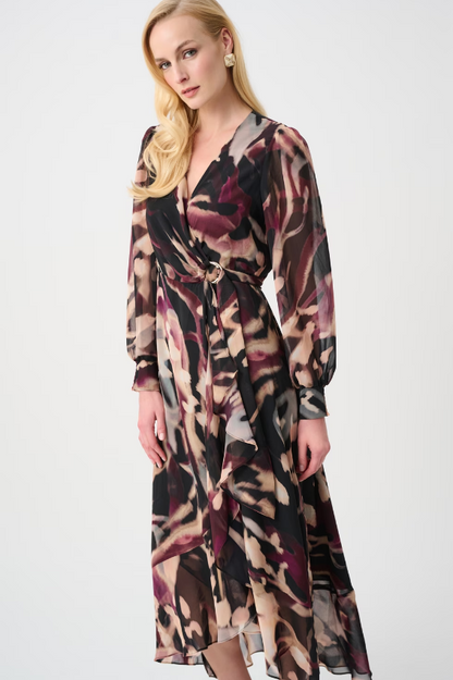 Animal Print Puff Sleeve Dress (263739)