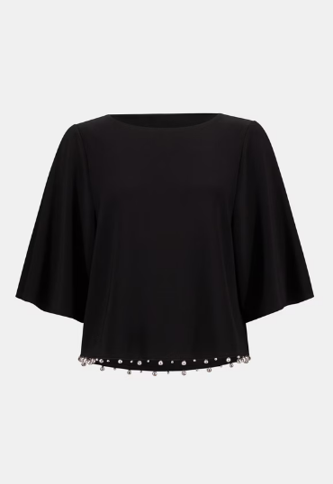 Jewel Embellished Boat Neck Pullover (263116)