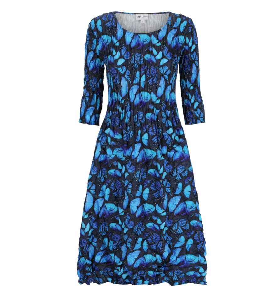 3/4 Sleeve Smash Pocket  Dress (544)