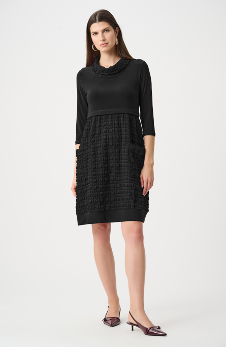 Jacquard And Silky Knit Cocoon Dress (243114)