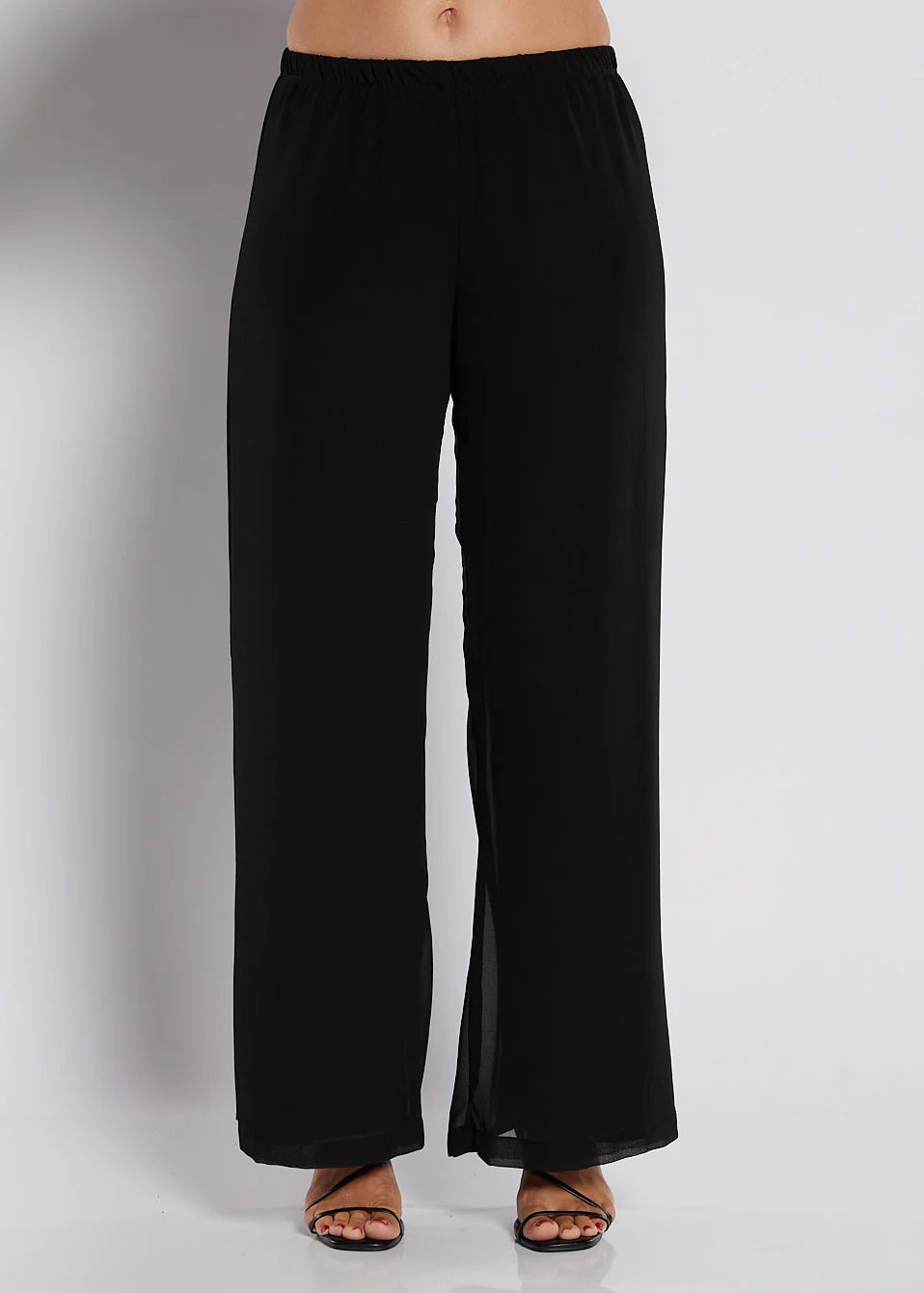 Chiffon Overlay Slinky Jersey Pants (Roma.W26)