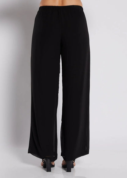 Chiffon Overlay Slinky Jersey Pants (Roma.W26)