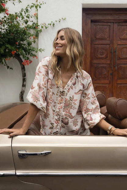 BOHEMIAN ROSE BLOUSE (HS26204)