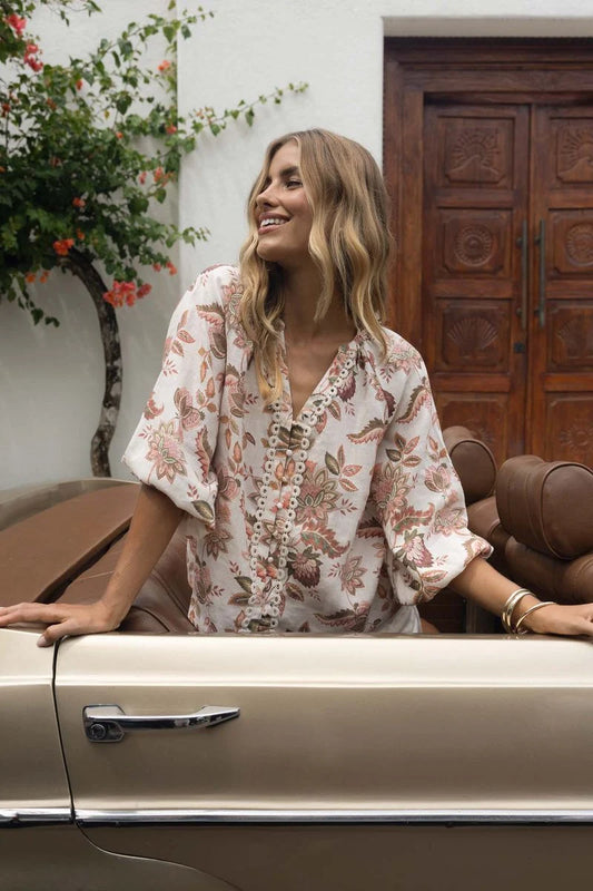 BOHEMIAN ROSE BLOUSE (HS26204)