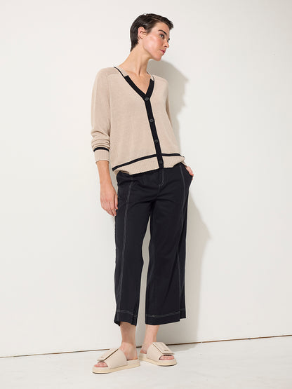 Contrast Trim Cardi (YTMP3637)