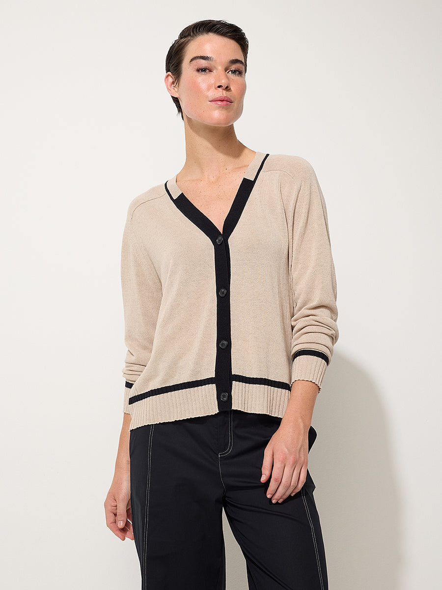 Contrast Trim Cardi (YTMP3637)