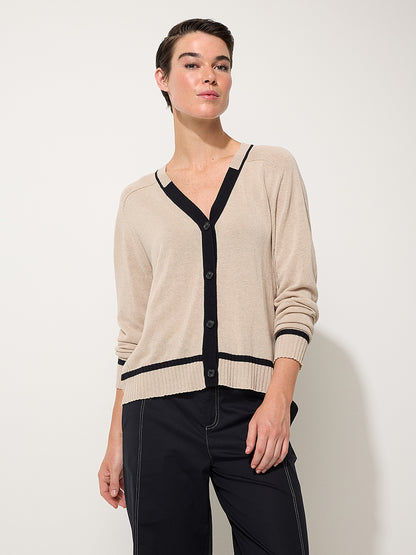 Contrast Trim Cardi (YTMP3637)