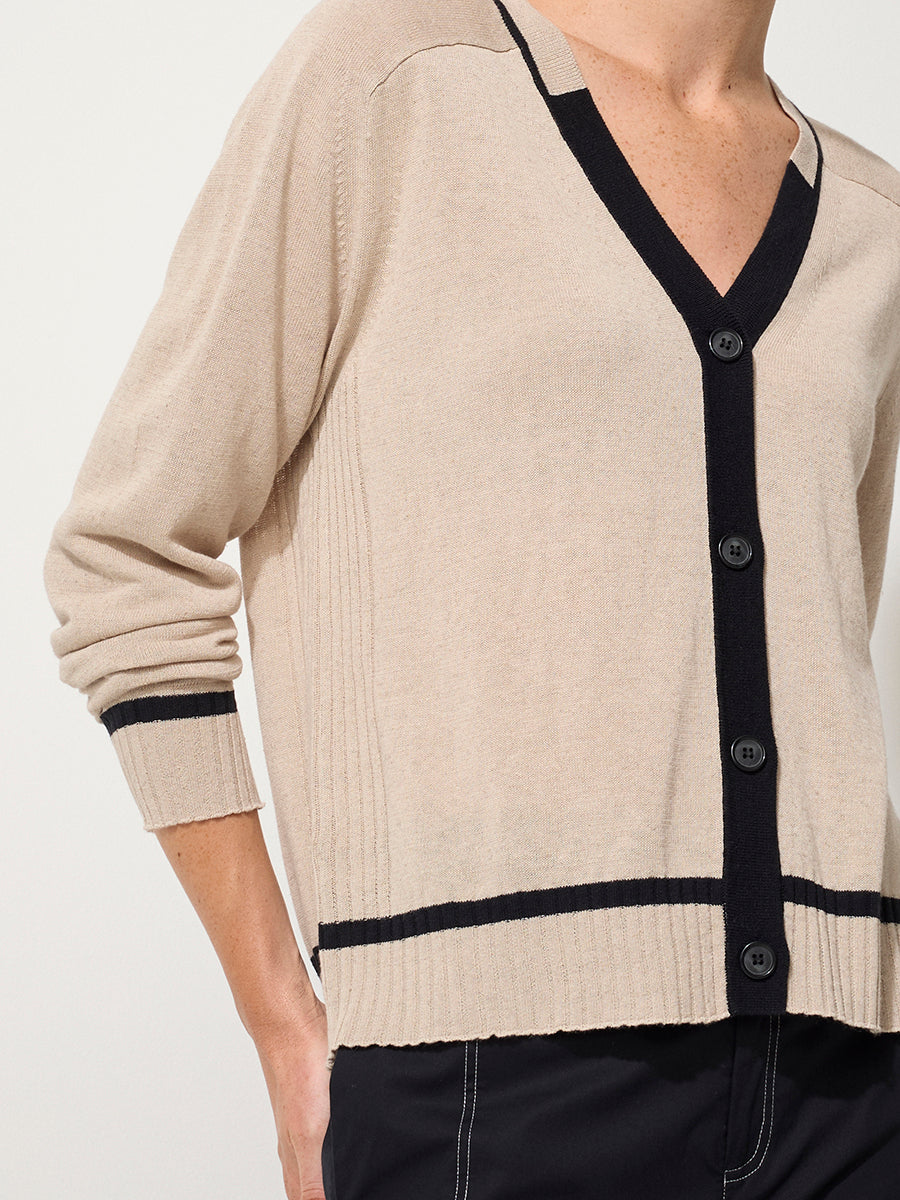 Contrast Trim Cardi (YTMP3637)