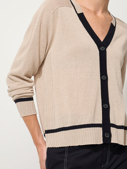 Contrast Trim Cardi (YTMP3637)