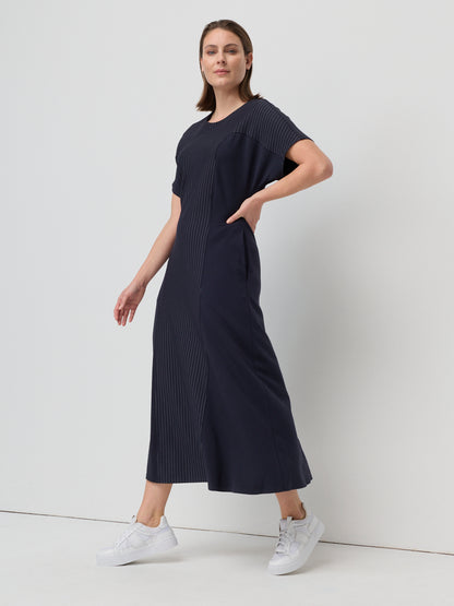 Pinstripe Ponte Midi Dress (YTMP9368)