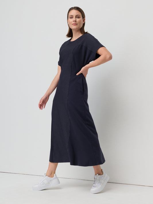Pinstripe Ponte Midi Dress (YTMP9368)