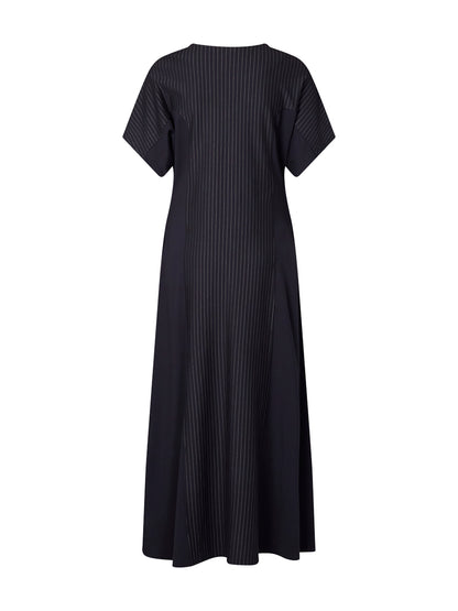 Pinstripe Ponte Midi Dress (YTMP9368)