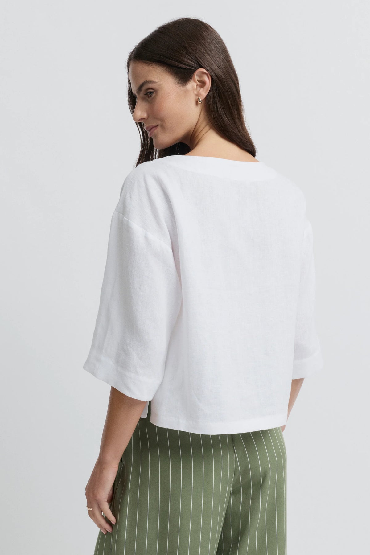 Tirari Short Sleeve Linen Shacket (YTWN6334)