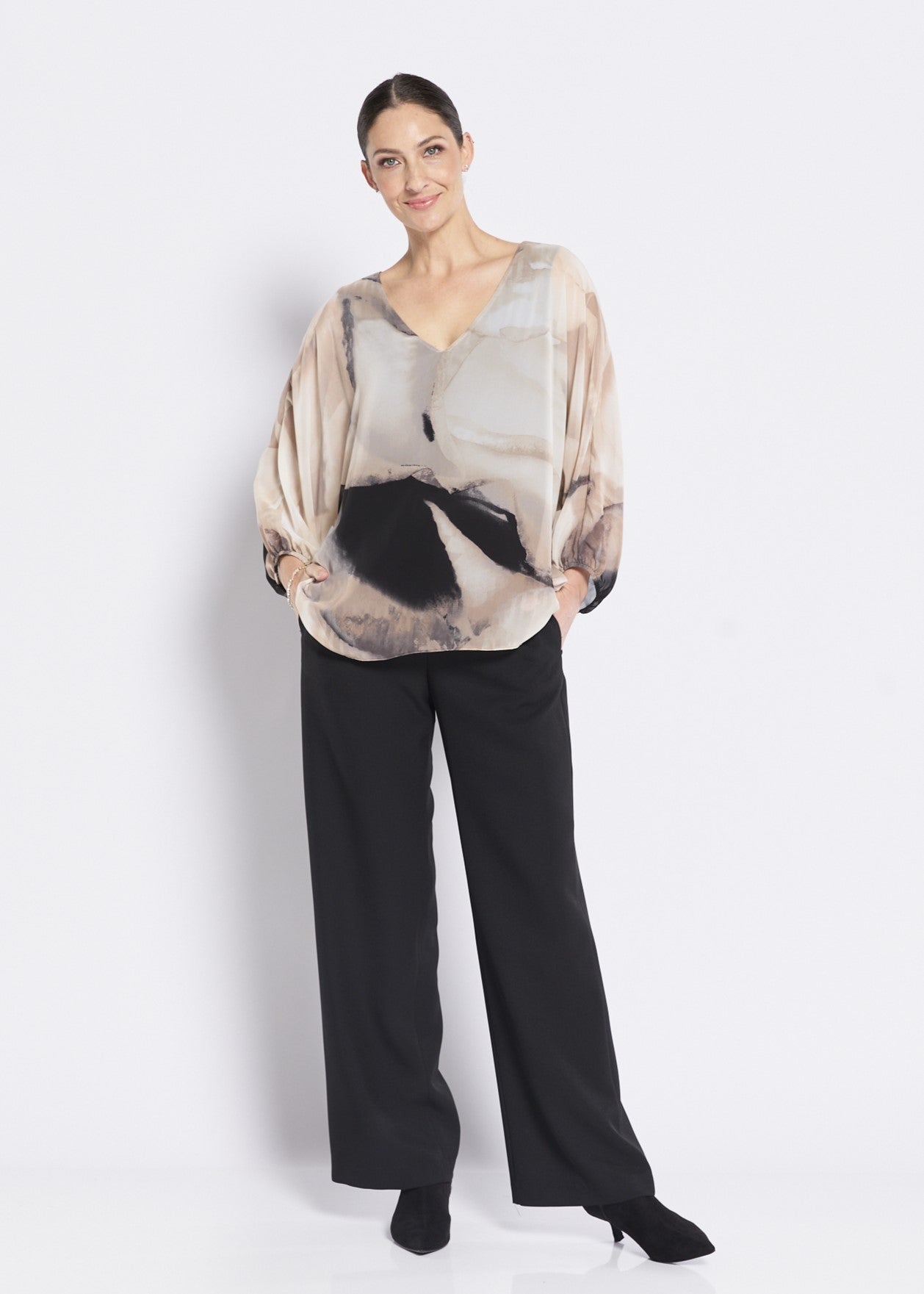 Vintage Chiffon Overlay Blouse (Crest.W26)
