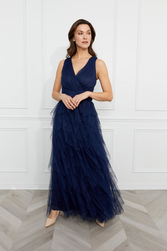 Maxi Wrap V-neck Dress (259722)