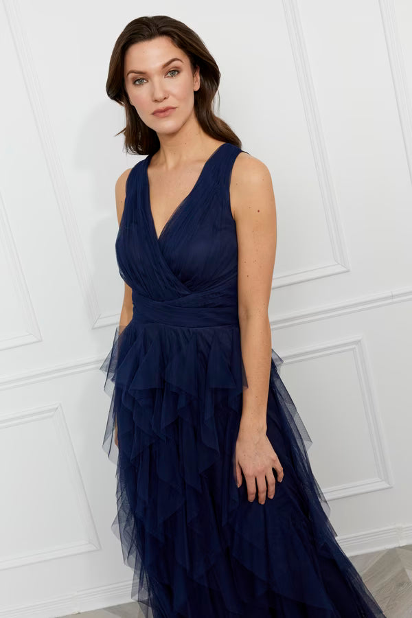 Maxi Wrap V-neck Dress (259722)