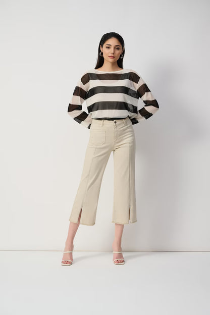 Wide-leg Cropped Trousers (251901)