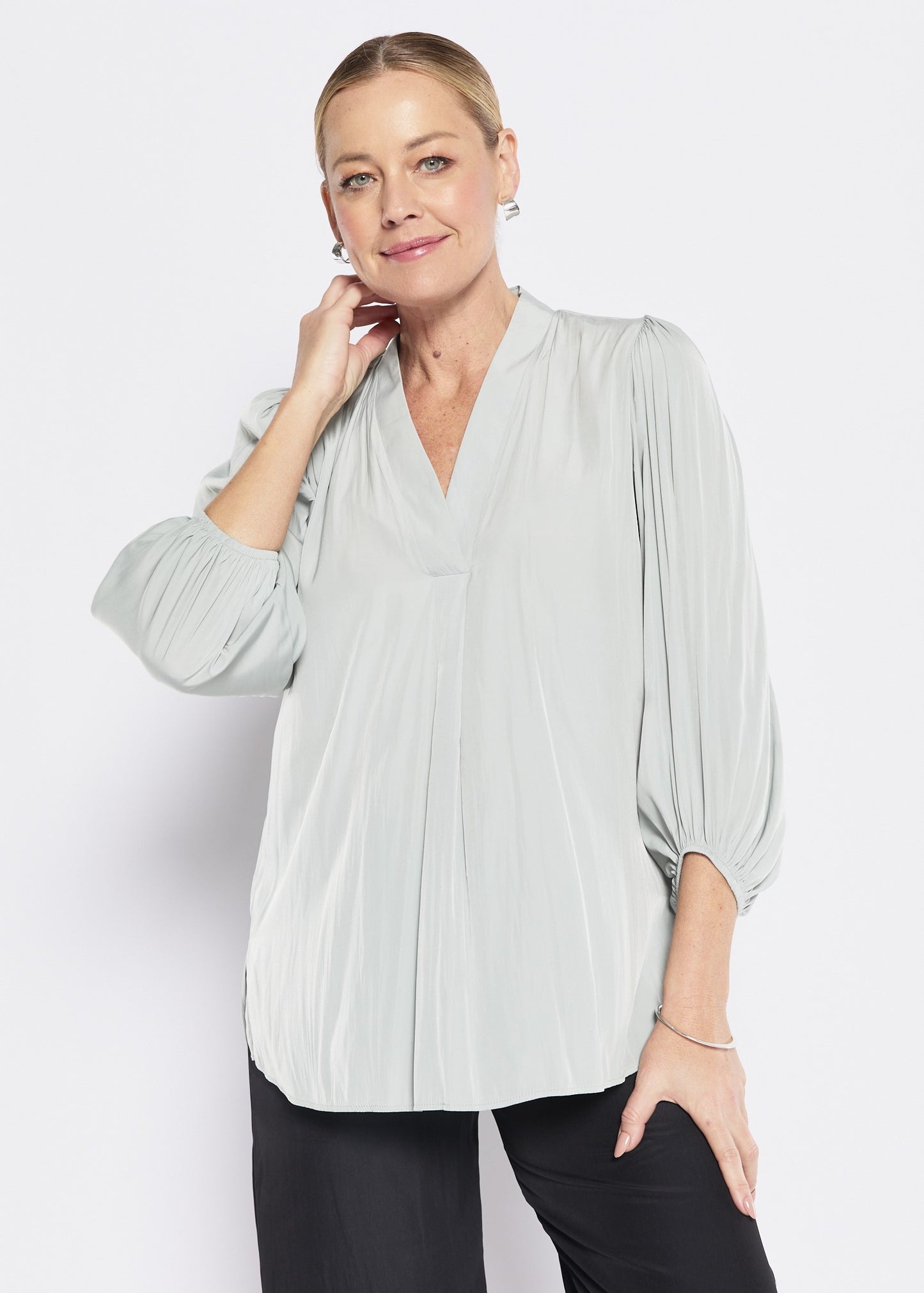 Lustre Technical Billow Blouse (Maple.W26)