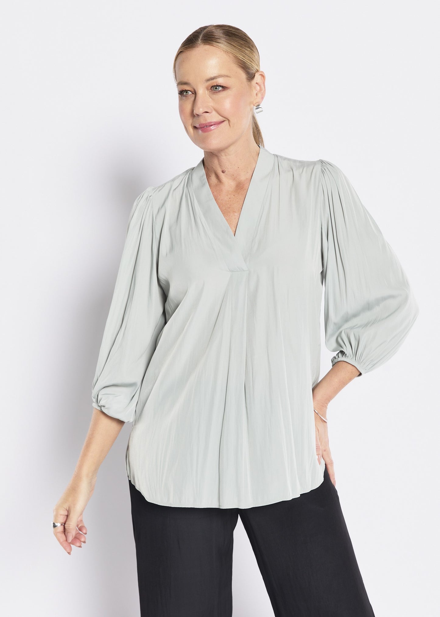 Lustre Technical Billow Blouse (Maple.W26)